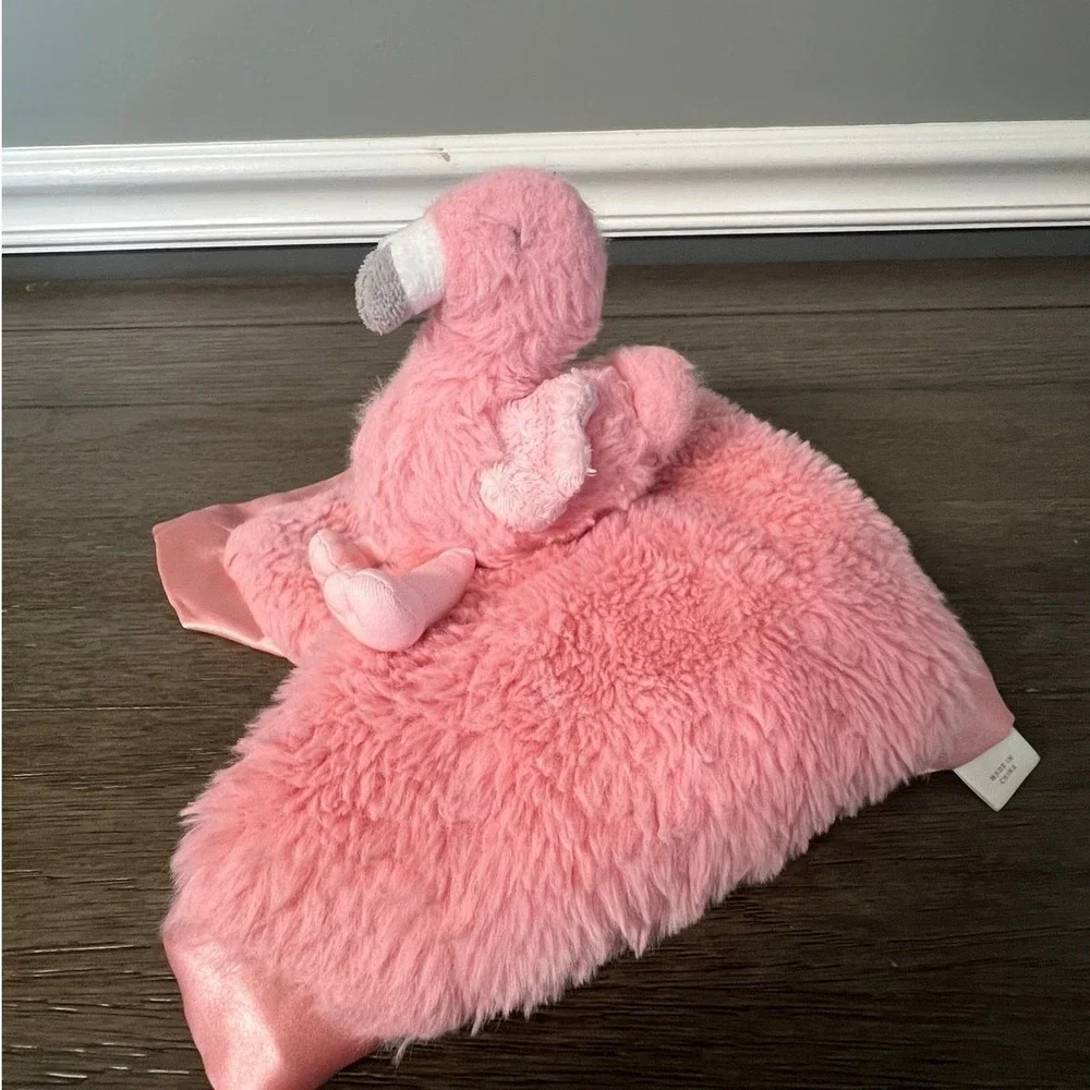 Cloud Island Pink Flamingo Plush Security‎ Blanket Lovey Satin Trim Target